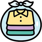 ビニール袋に入った古着のイラスト