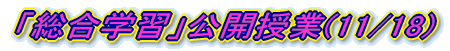 �u�����w�K�v���J����(11/18)