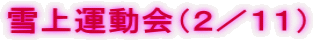雪上運動会(2/11)