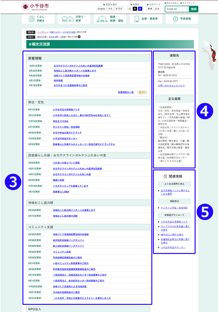 組織でさがす方法（課のトップページ）の画像