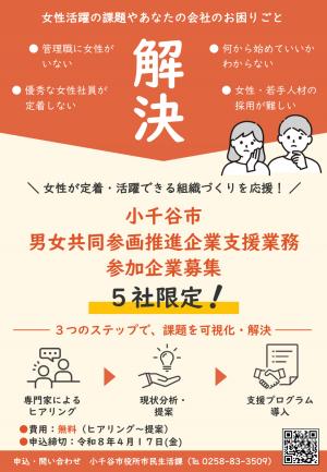 男女共同参画推進企業支援業務チラシ