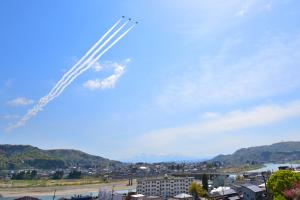 ブルーインパルス展示飛行の様子