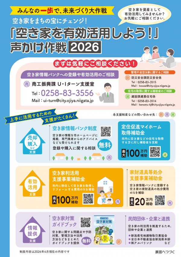 空き家有効活用作戦チラシ表面