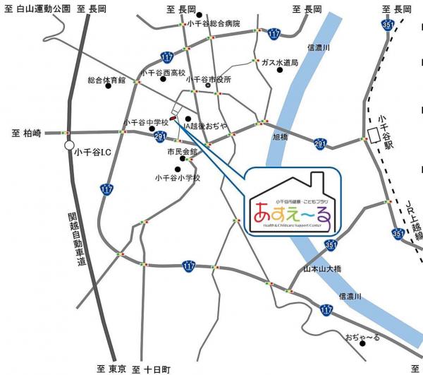 健康・こどもプラザへのアクセスマップ