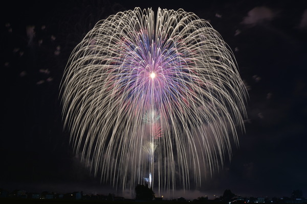二十号の花火が花開いている画像