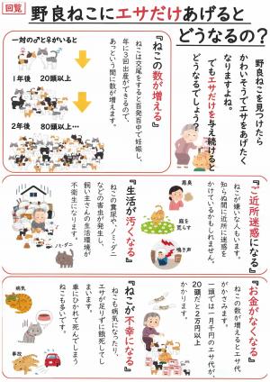 野良ねこにエサだけあげるとどうなるの？チラシ